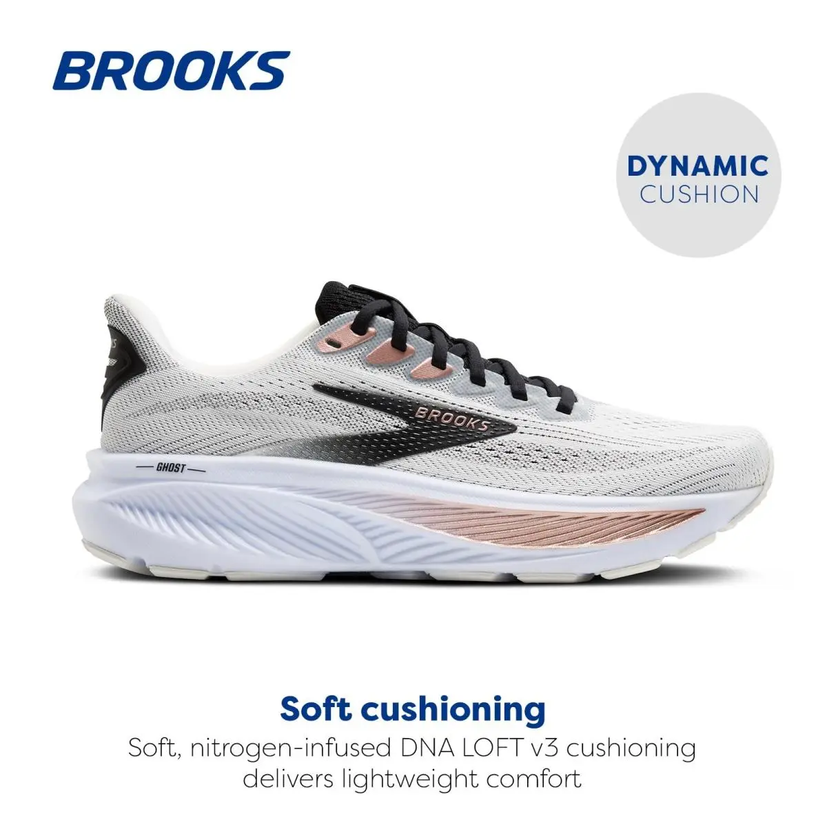 Brooks shoes - 1204311B105 - 1204311B105 - White/Black/Rose Gold (UPC: 195394673746) 0