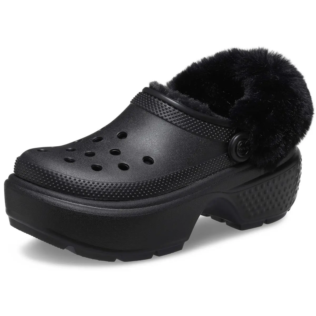 Crocs Unisex-adult Stomp Lined Clogs Fuzzy Slippers Platform Shoes 13 - Black
