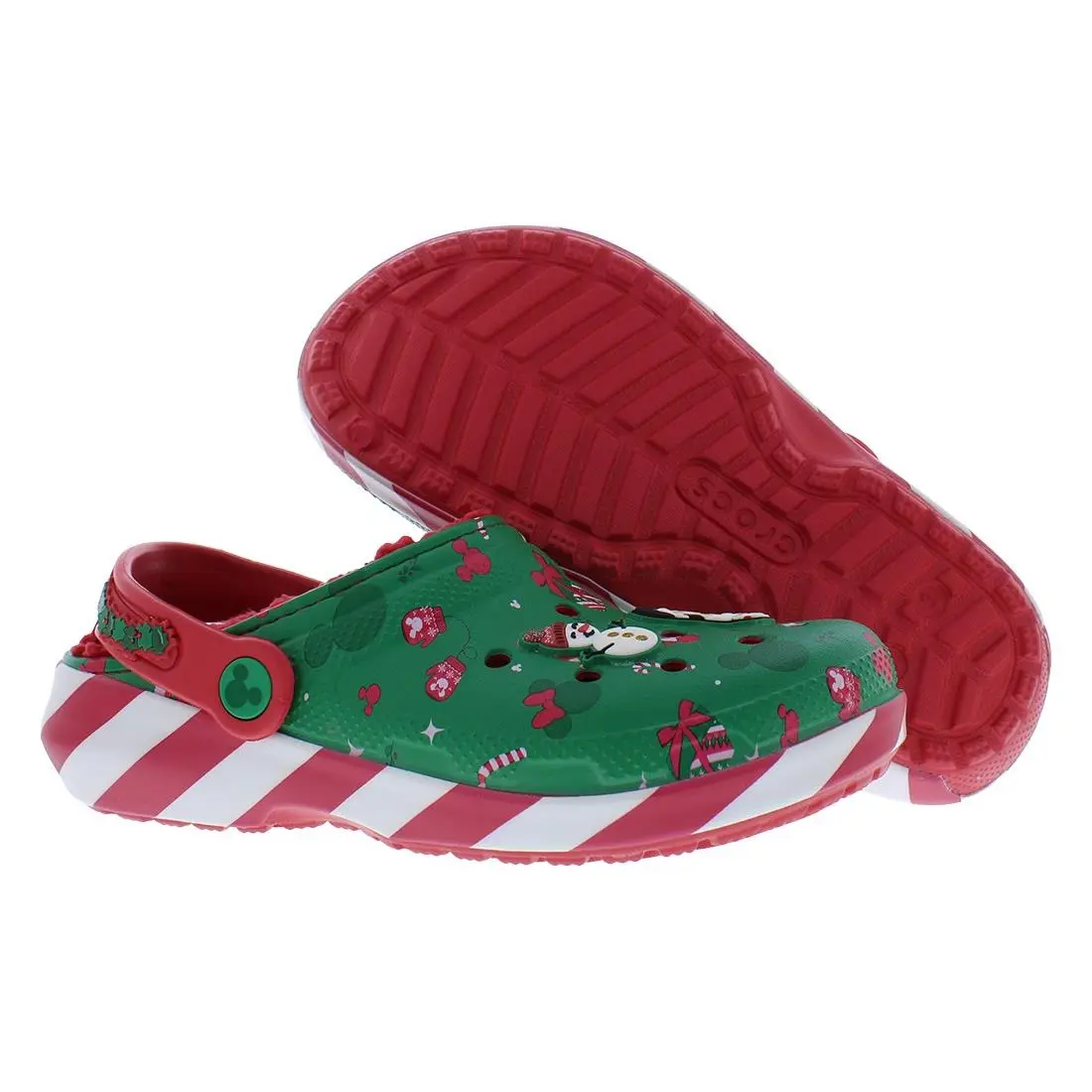 Crocs Xmas Lined Classic Clog PS Girls Shoes Size 6 Color: Green/red