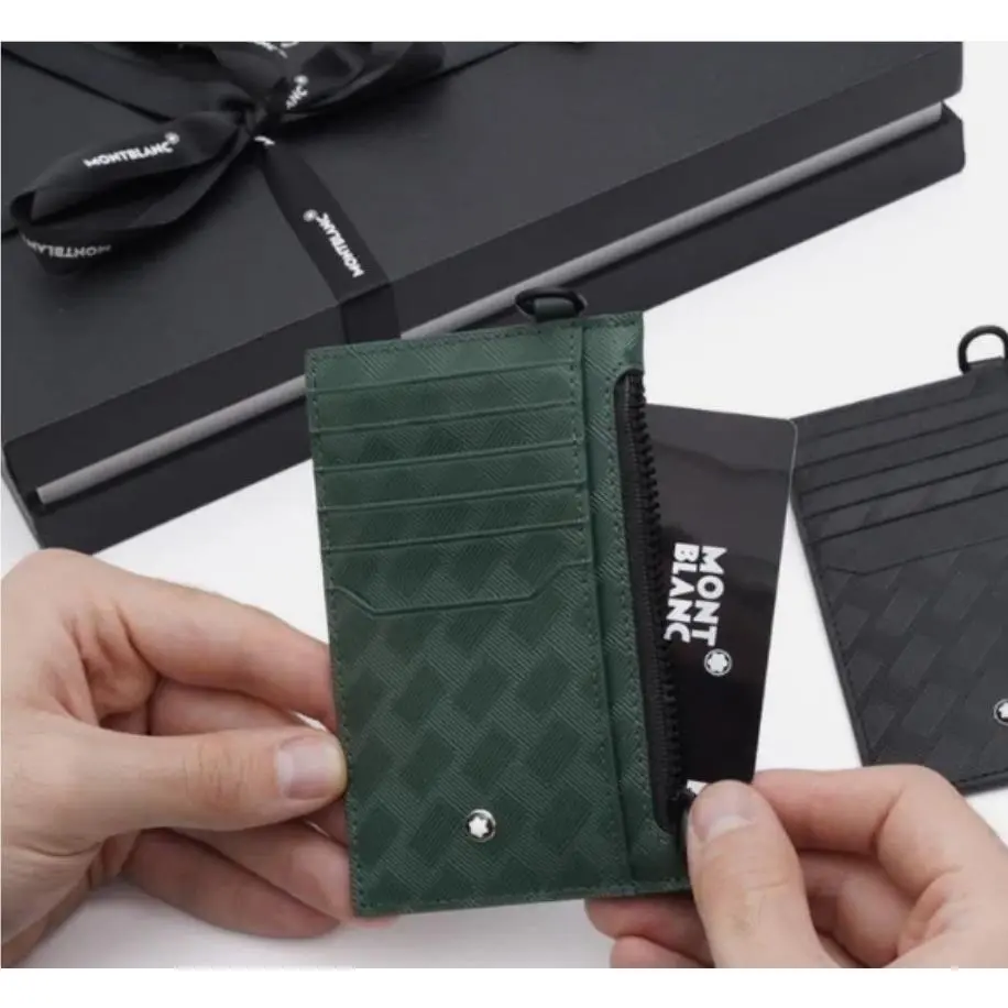 Montblanc Extreme 3.0 8cc Green Leather Wallet Made in Italy Luxury MB