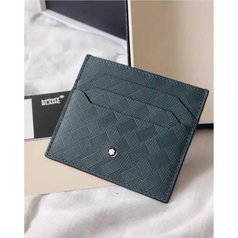 British Green Montblanc Meisterstück Leather 6CC Card Holder with Full Box