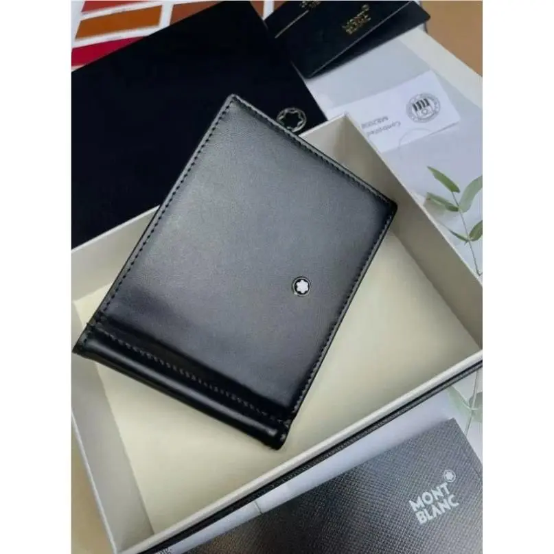 Montblanc MB5525 Meisterstück Black Leather Wallet 6CC Money Clip –