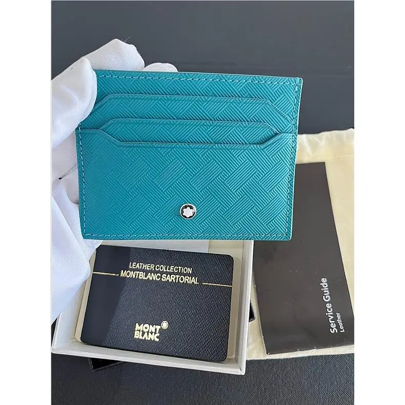 Montblanc Meisterstuck 6CC Blue Leather Card Holder - - ON