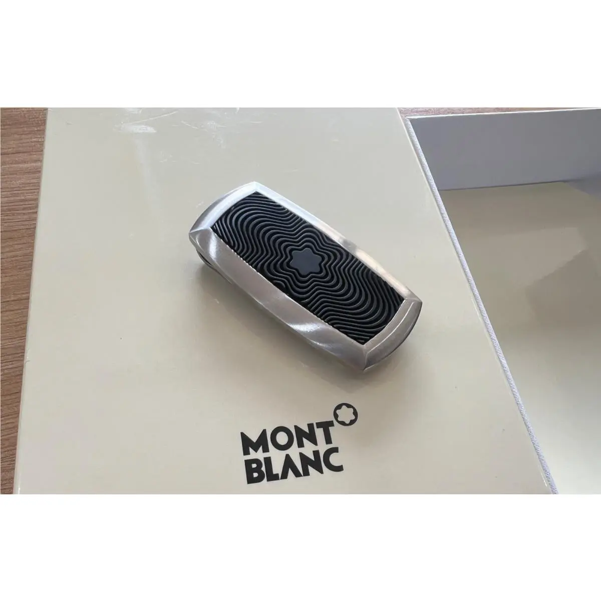 Montblanc Onyx Black Rubber Stainless Steel Money Clip Star Vip Gift 2026