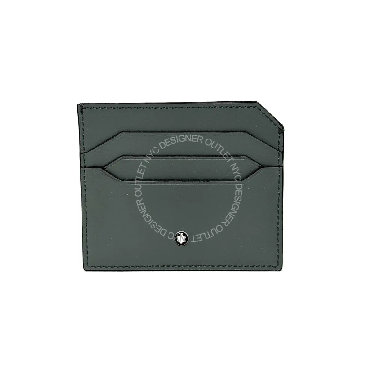 Montblanc Mens Green Leather Card Holder Wallet with