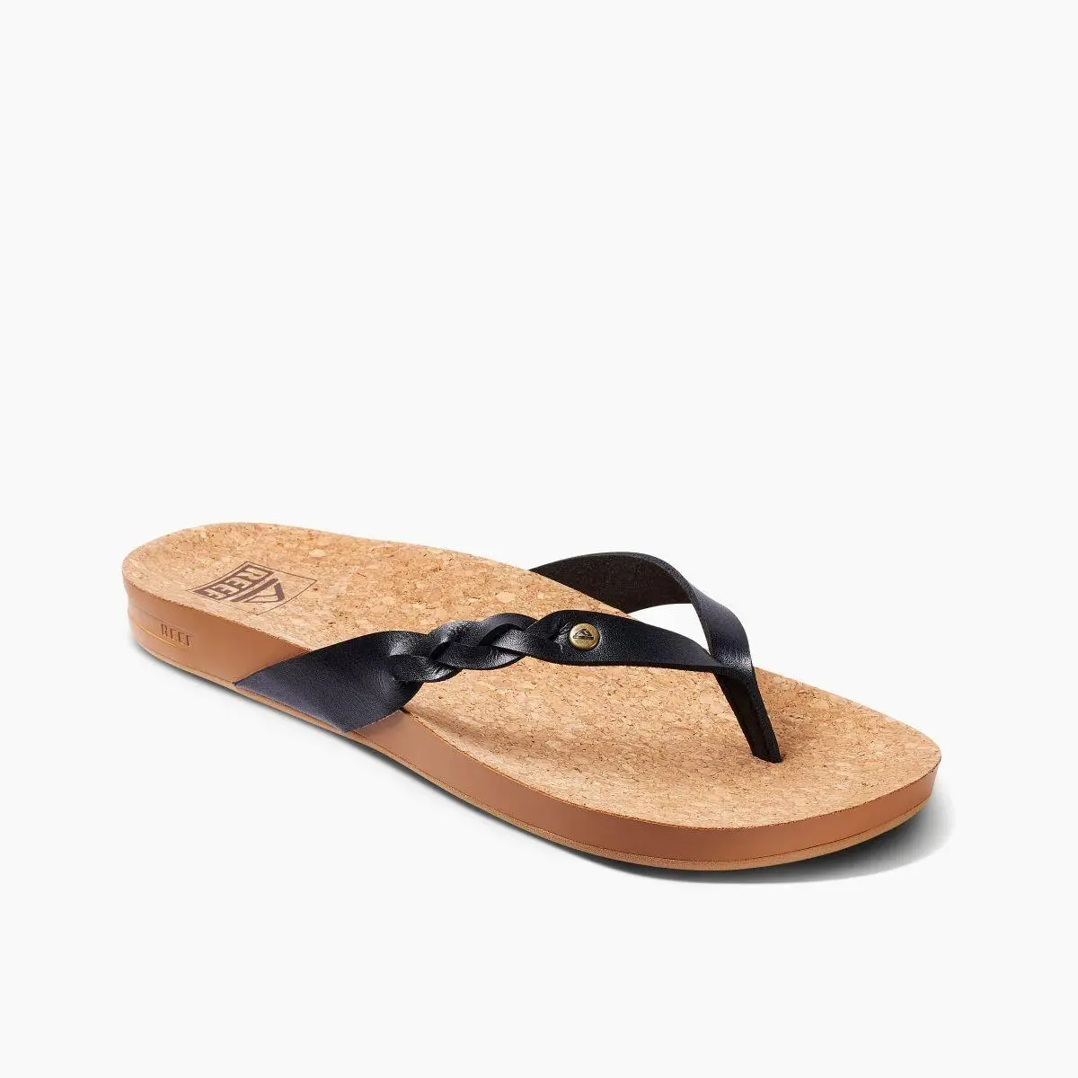 Reef Women`s Cushion Court Twist Flip Flop Black - CJ0195 Black