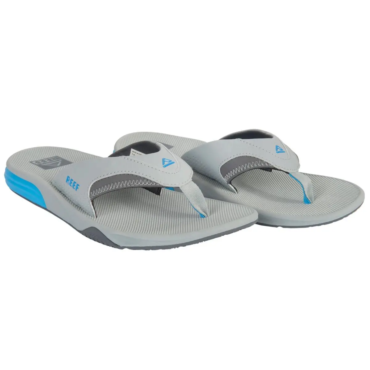Men`s Cushion Fanning Flip Flop Water Friendly Black Gray Green Gray by Reef