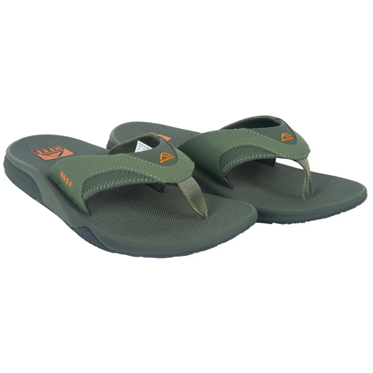 Men`s Cushion Fanning Flip Flop Water Friendly Black Gray Green Green by Reef