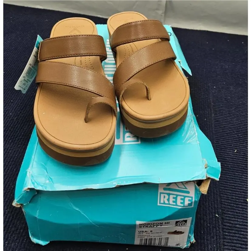 Reef Horizon Hi Strappy Platform Sandal Size Usa 8 Chocolate CJ9347 UK 6