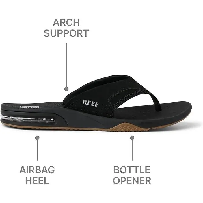 Reef shoes - Fanning Bottle Opener Flip Flops - 8818626 - Black (UPC: 881862642269) 0