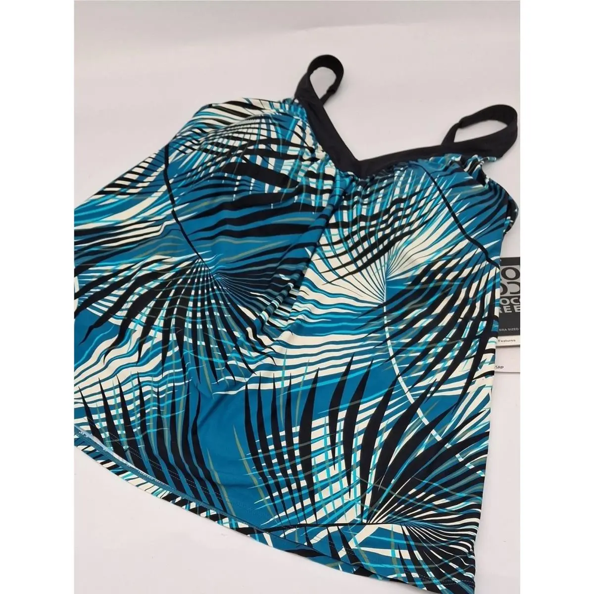 Coco  Tankini Top Womens 34DD Endless Summer Palm Underwire V-neck Teal by Reef