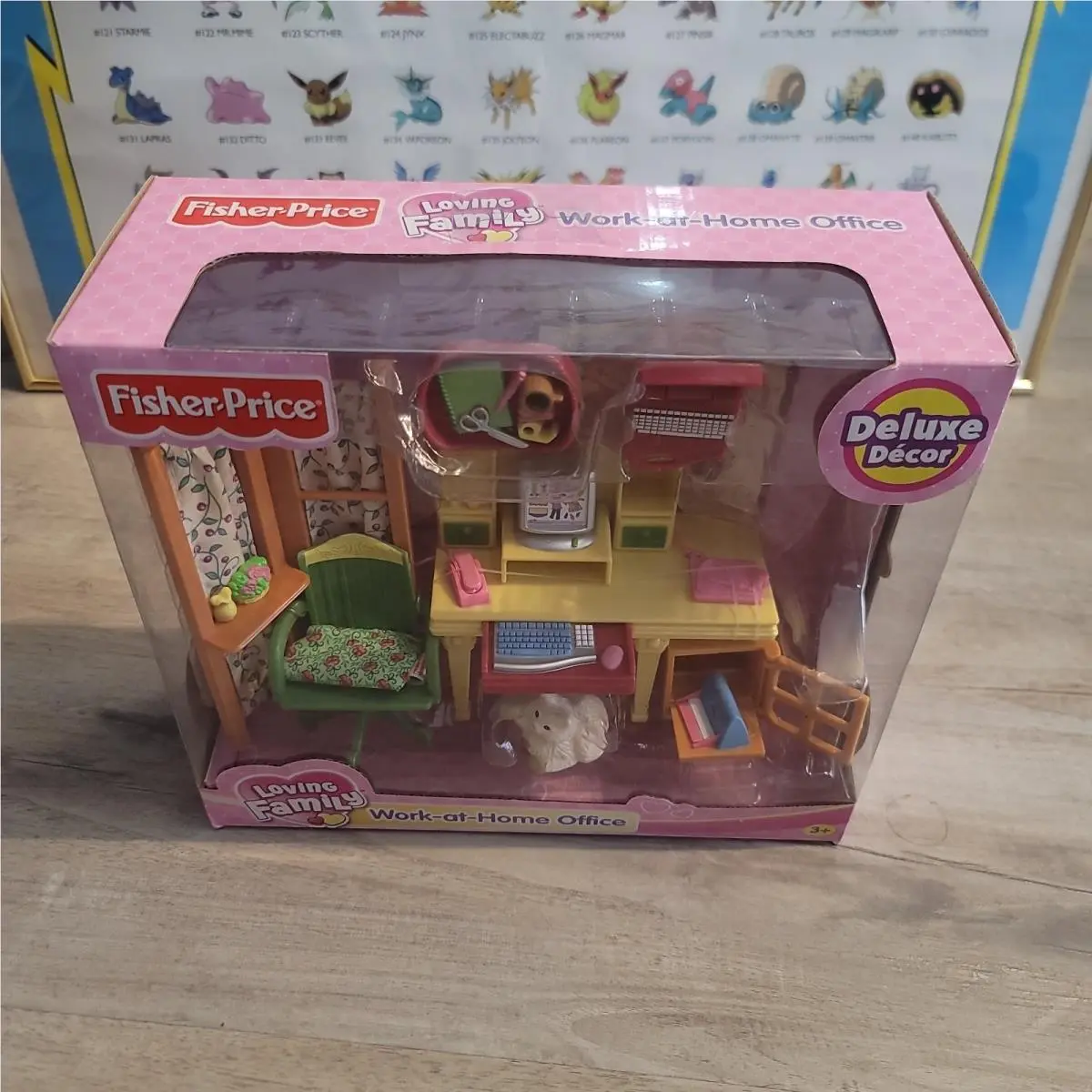 Fisher Price Loving Family Dollhouse Work-at-home Office Set Desk Cat 2006