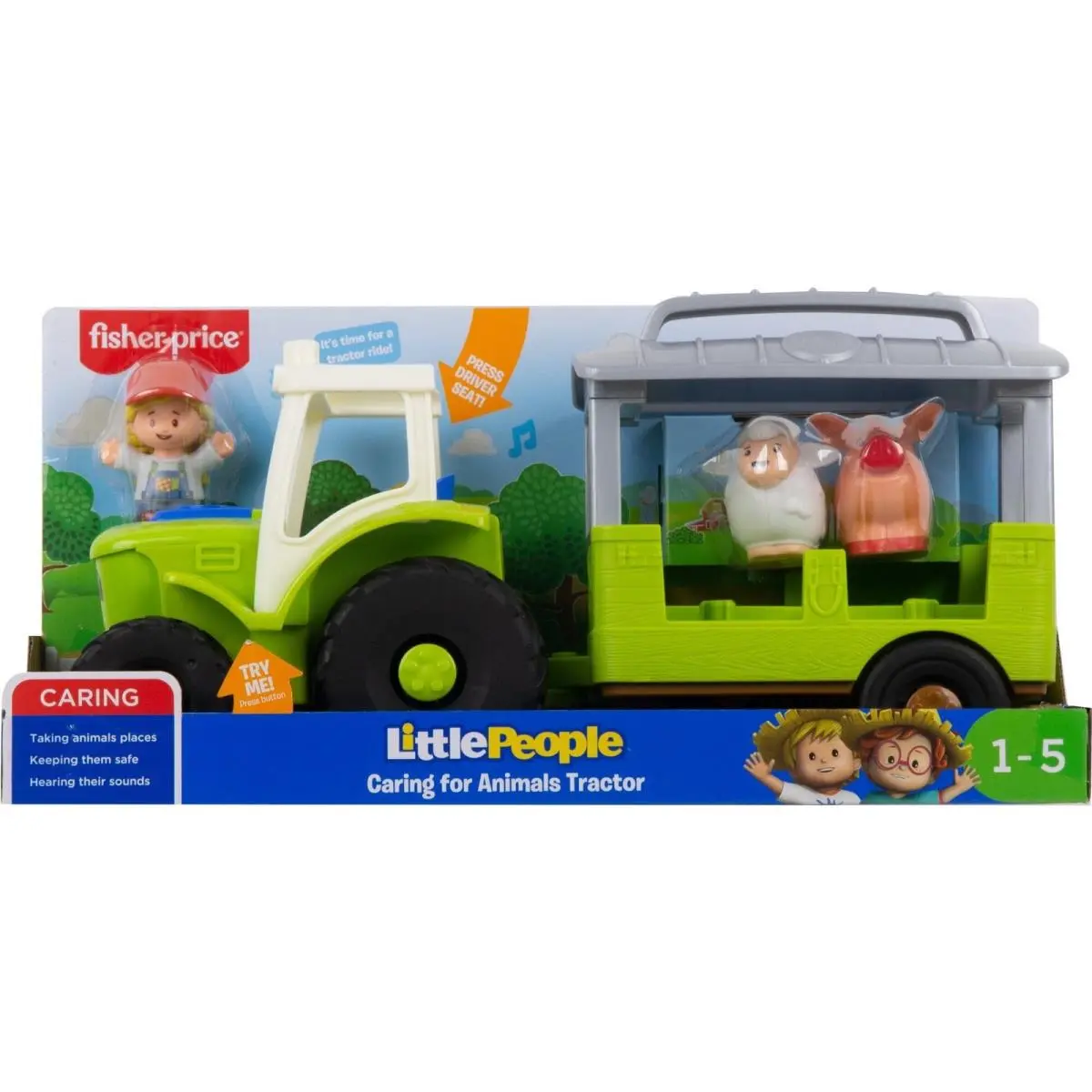 Fisher-price Little People White Sheep Figure Caring For Animals Musical Tractor