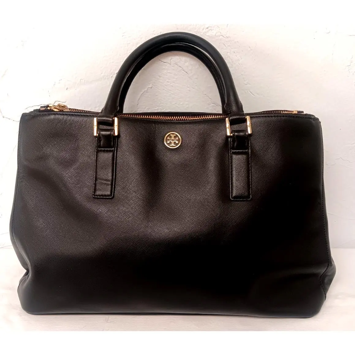 Tory Burch Robinson Double Zip Bag Black Ecu