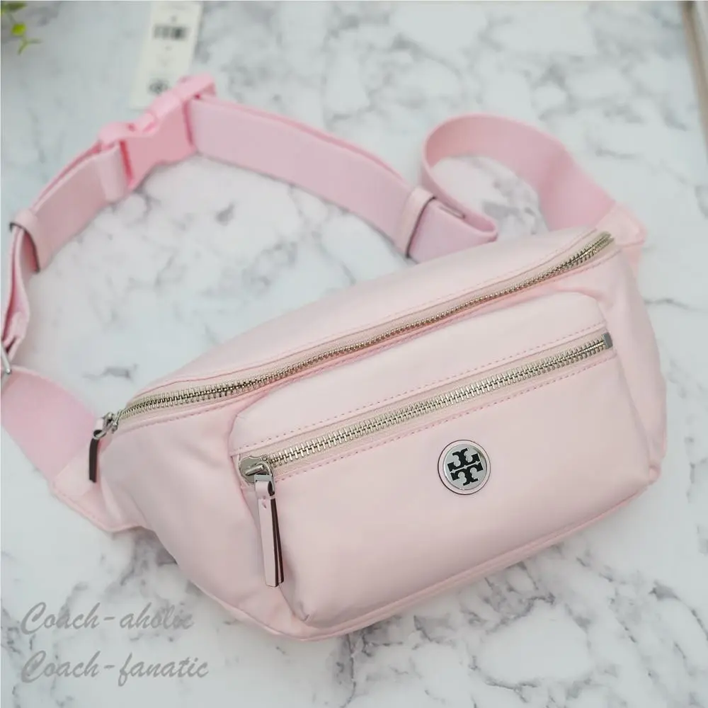 Tory Burch Nylon Belt Bag Fanny Pack 170436 in Coral Pink Lightweight