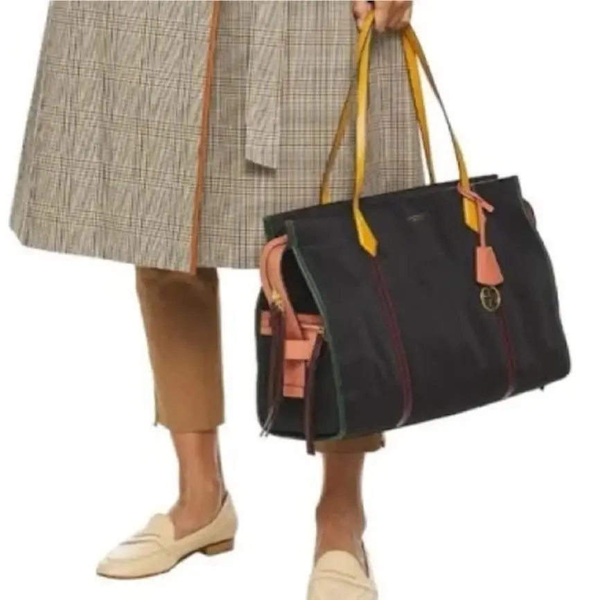 Tory Burch Perry Nylon Colorblock Tote - Black/multicolor - 58406