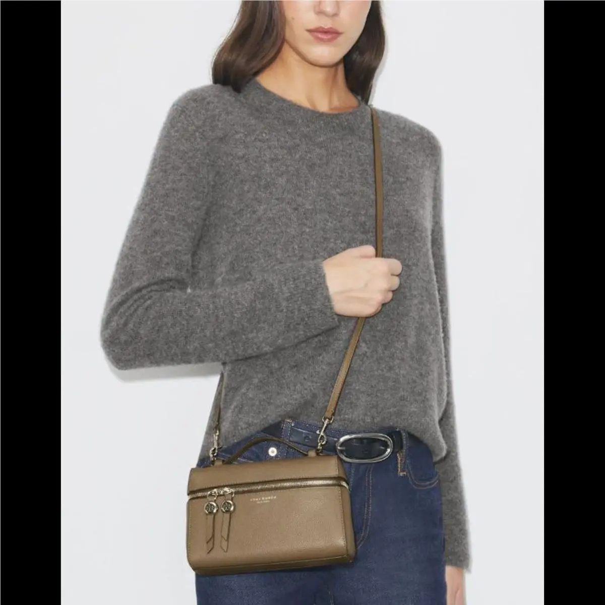Tory Burch Romy Slim Mini Bag Wild Mushroom OS