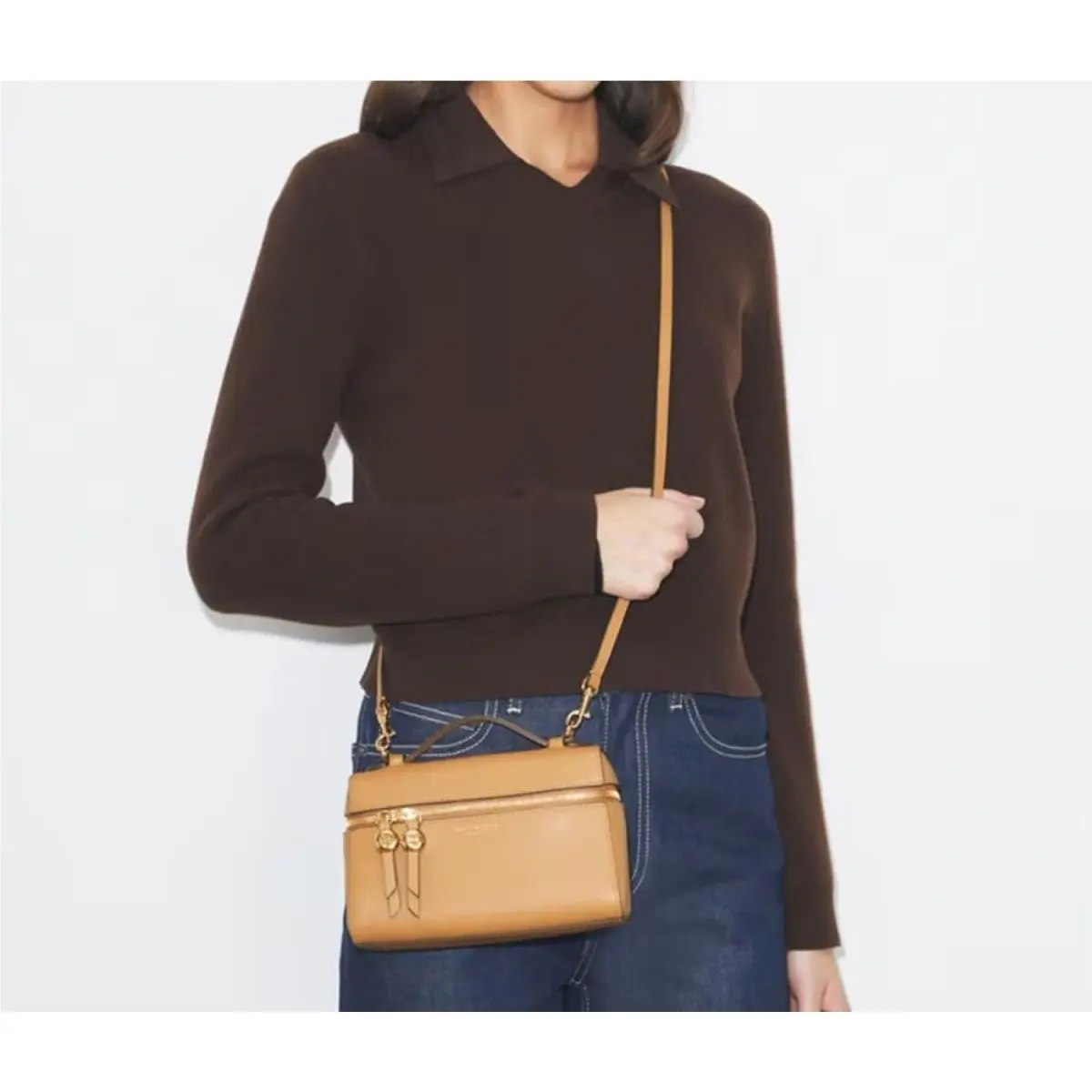 Tory Burch Romy Slim Mini Bag Tiramisu OS