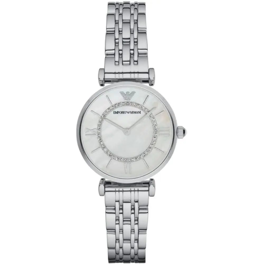 Women`s Stainless Steel Watch Model: 32 mm Silver/pearl by Emporio Armani