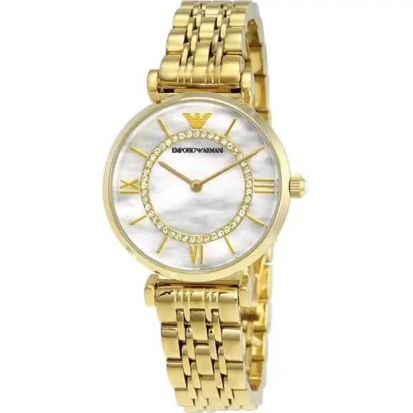 AR1907 Classic Crystal Pave Dial Gold Tone Ladies Watch by Emporio Armani