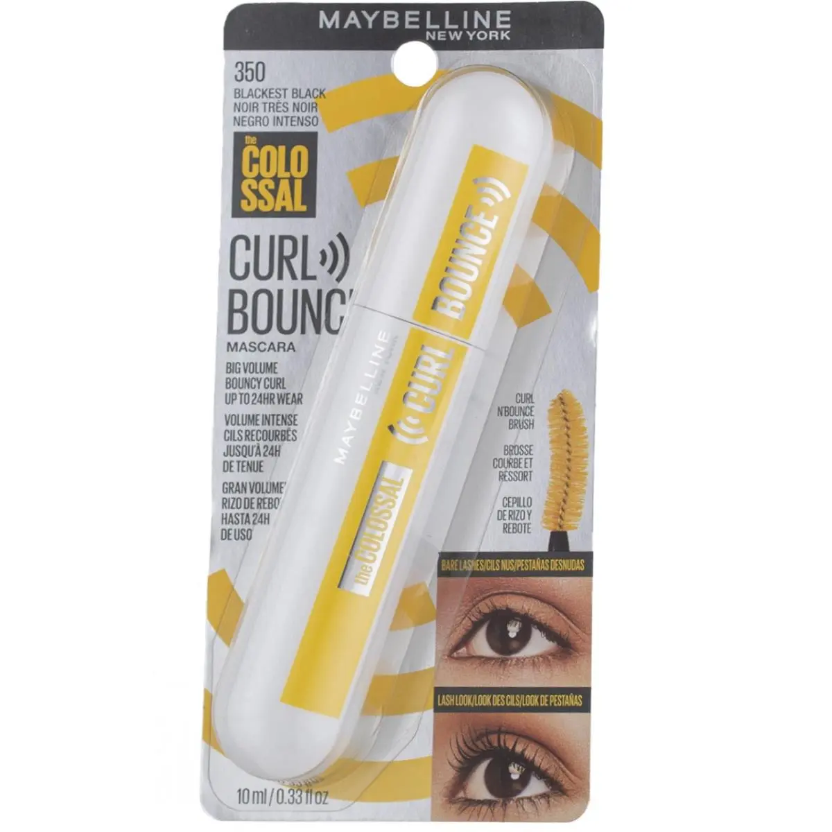 5 Pack Maybelline The Colossal Curl Bouncing Mascara Blackest Black 350