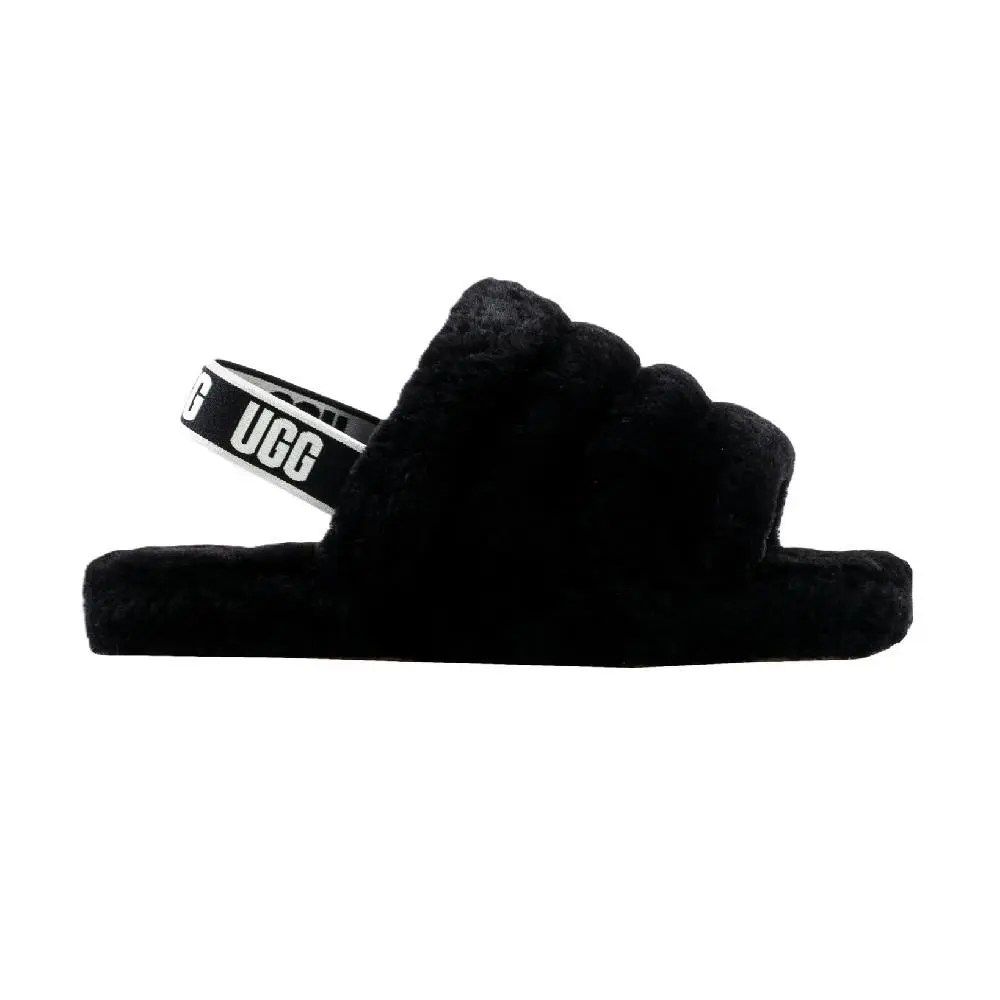 Big Kid`s and Little Kid`s Ugg Fluff Yeah Slide Black 1098494K-BLK - Black