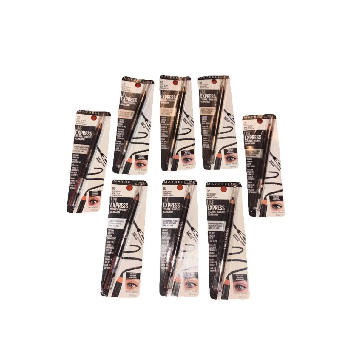 X7 Maybelline Line Express Wood Pencil Creamy Eyeliner Eye Makeup 02 Soft Black