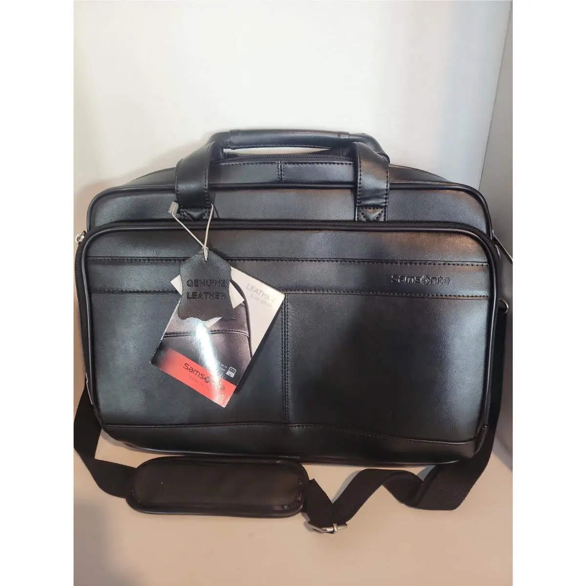 Samsonite Leather Slim Portfolio Laptop Briefcase