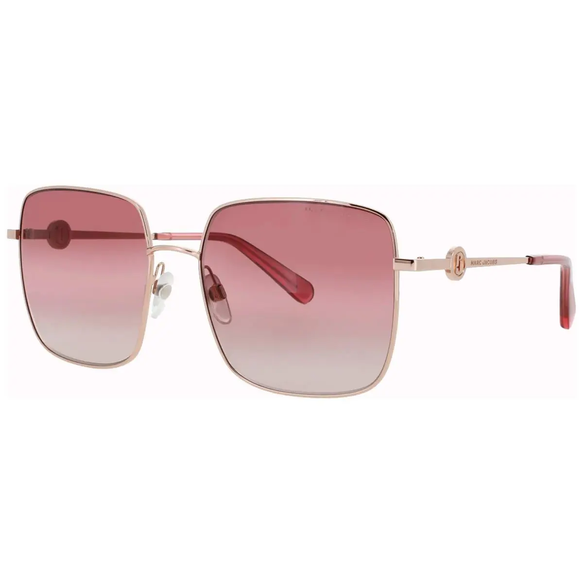 Marc Jacobs Gold-tone Red Square Sunglasses w/ Gradient Lens - MARC654S 0Y11 3X