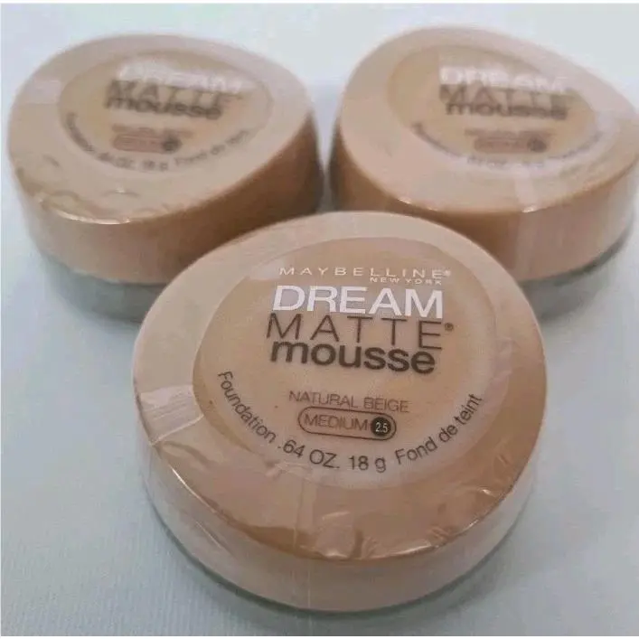 3 Pack Maybelline Dream Matte Mousse Foundation Natural Beige Medium 2.5