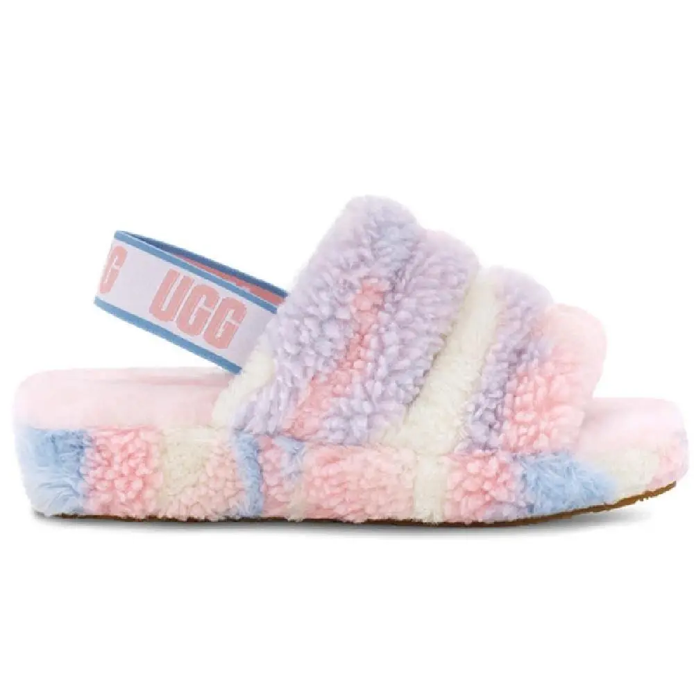 Women`s Ugg Fluff Yeah Slide Cali Collage Pride-stripes 1120070-PSTR