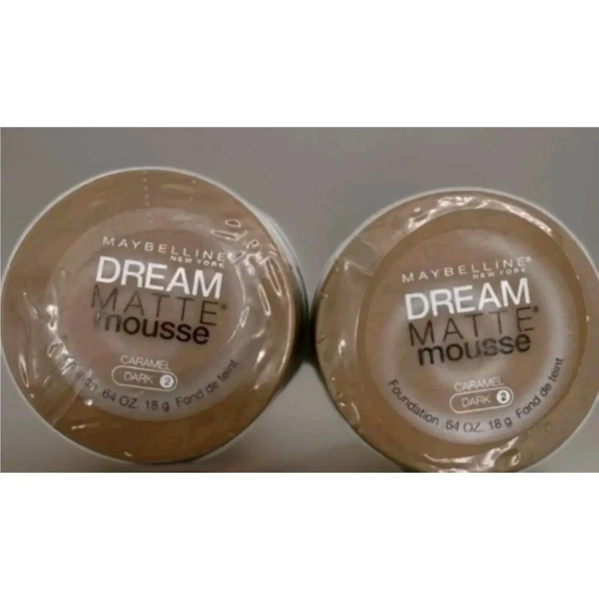Maybelline New York Dream Matte Mousse Caramel Dark 2 Foundation Lot of 2 New
