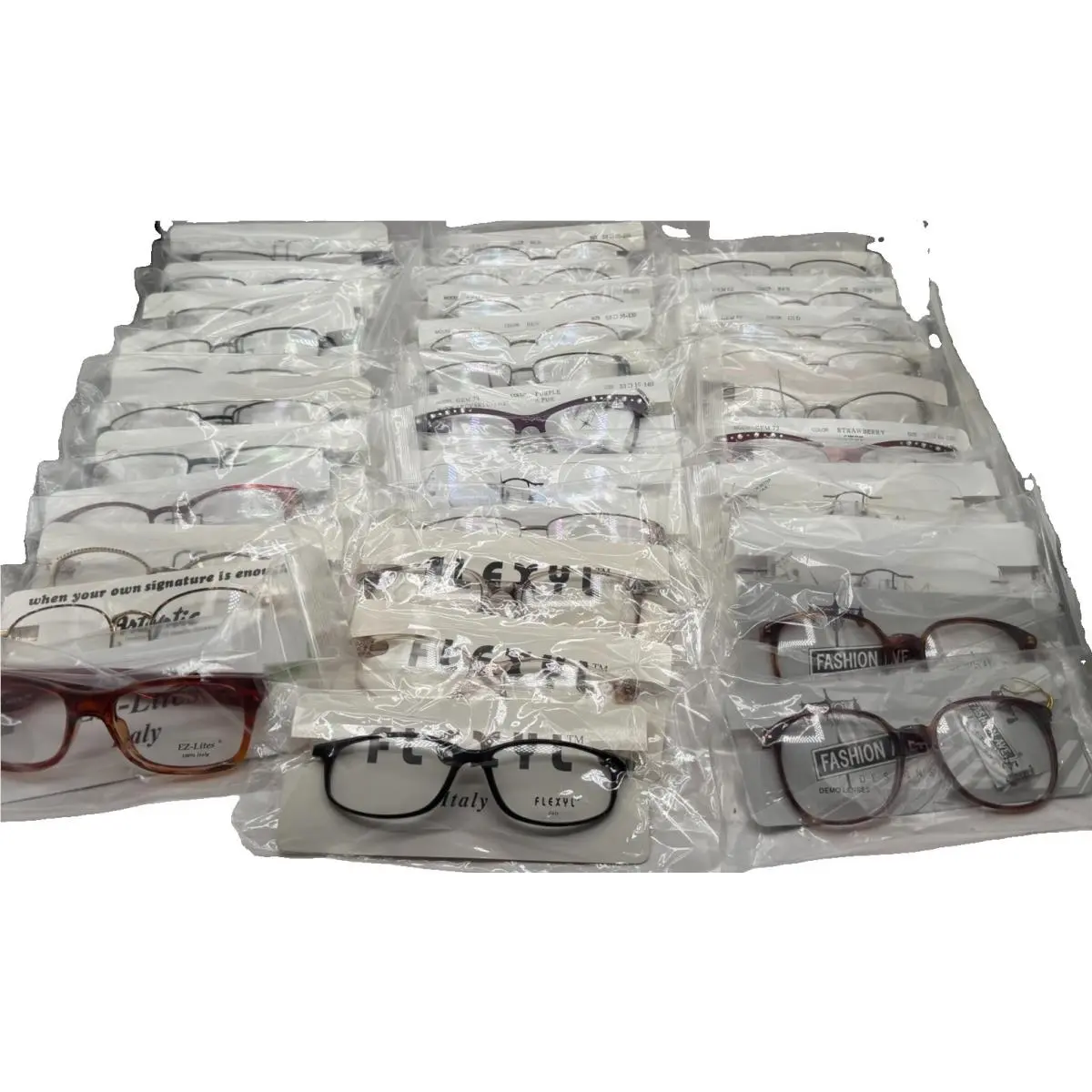 33 Pair Designer Eyeglass Frame Lot Emilio Gianni Gem Titanium  by Swarovski