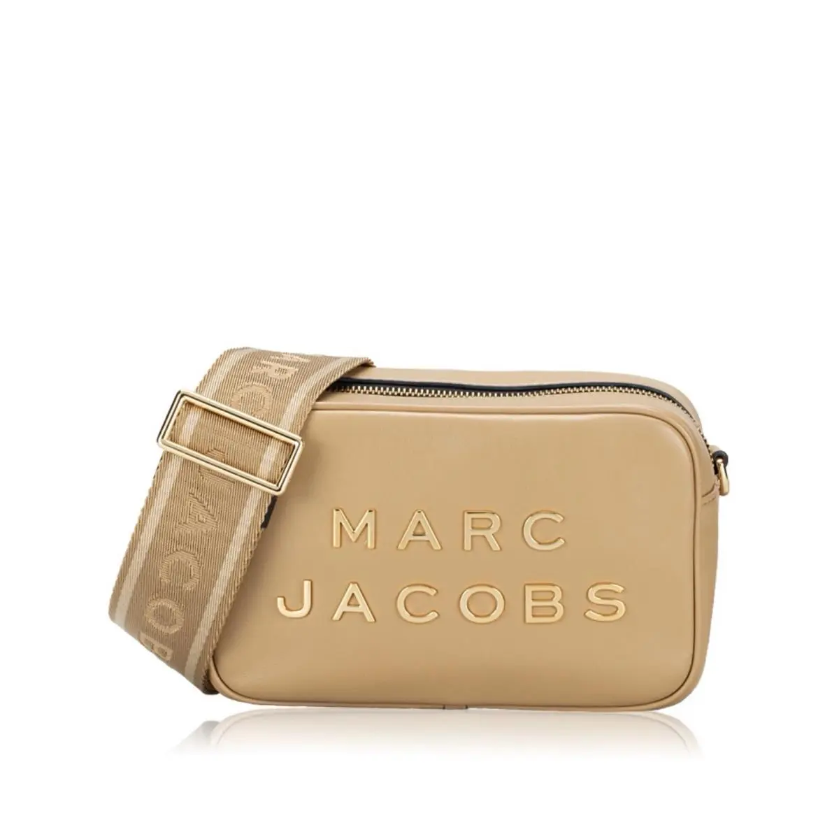 Marc Jacobs Flash Camera Bag with Arrow Webbing Strap In Iced Coffee