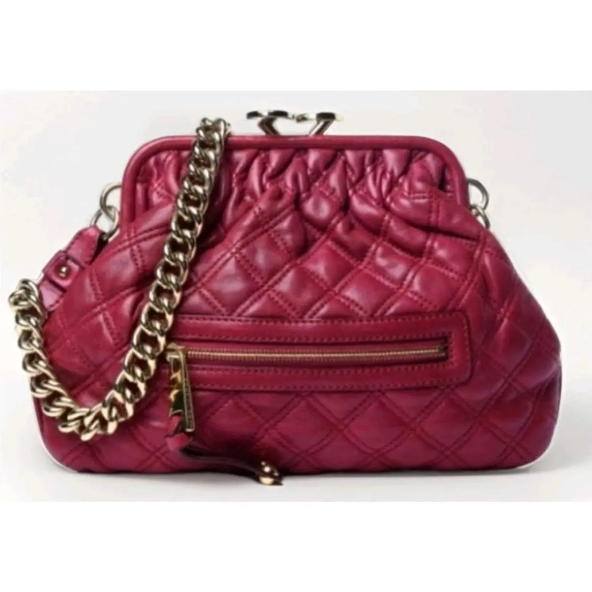 Marc Jacobs Little Stam Fuchsia Pink Quilted Leather Small Shoulder Bag