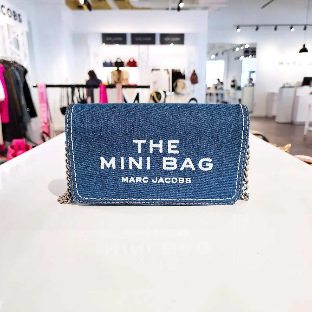 Marc Jacobs The Denim Chain Mini Bag Crossbody Clutch