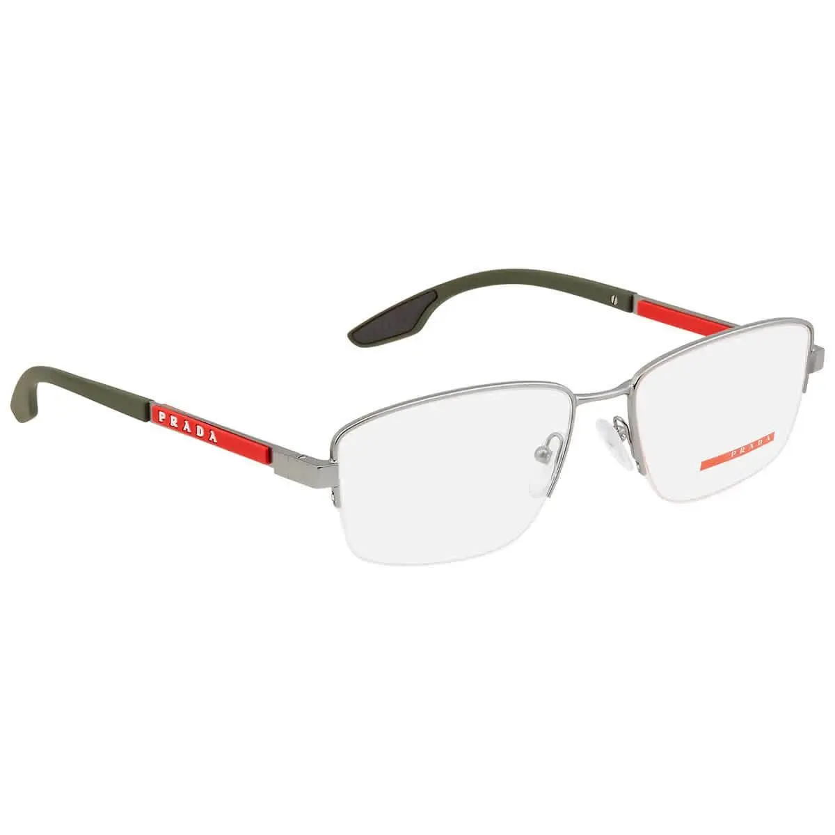 Prada Linea Rossa Demo Square Men`s Eyeglasses PS 51OV 7CQ1O1 56 PS 51OV 7CQ1O1 - Green, Frame: Green