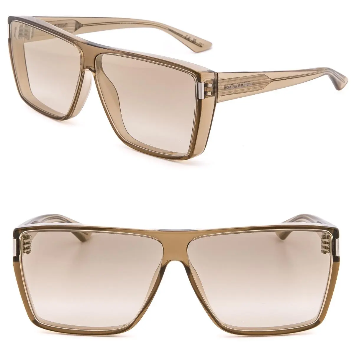 Saint Laurent SL 756 SL756 Crystal Beige Geometric Mask Sunglasses 003 by Yves Saint Laurent