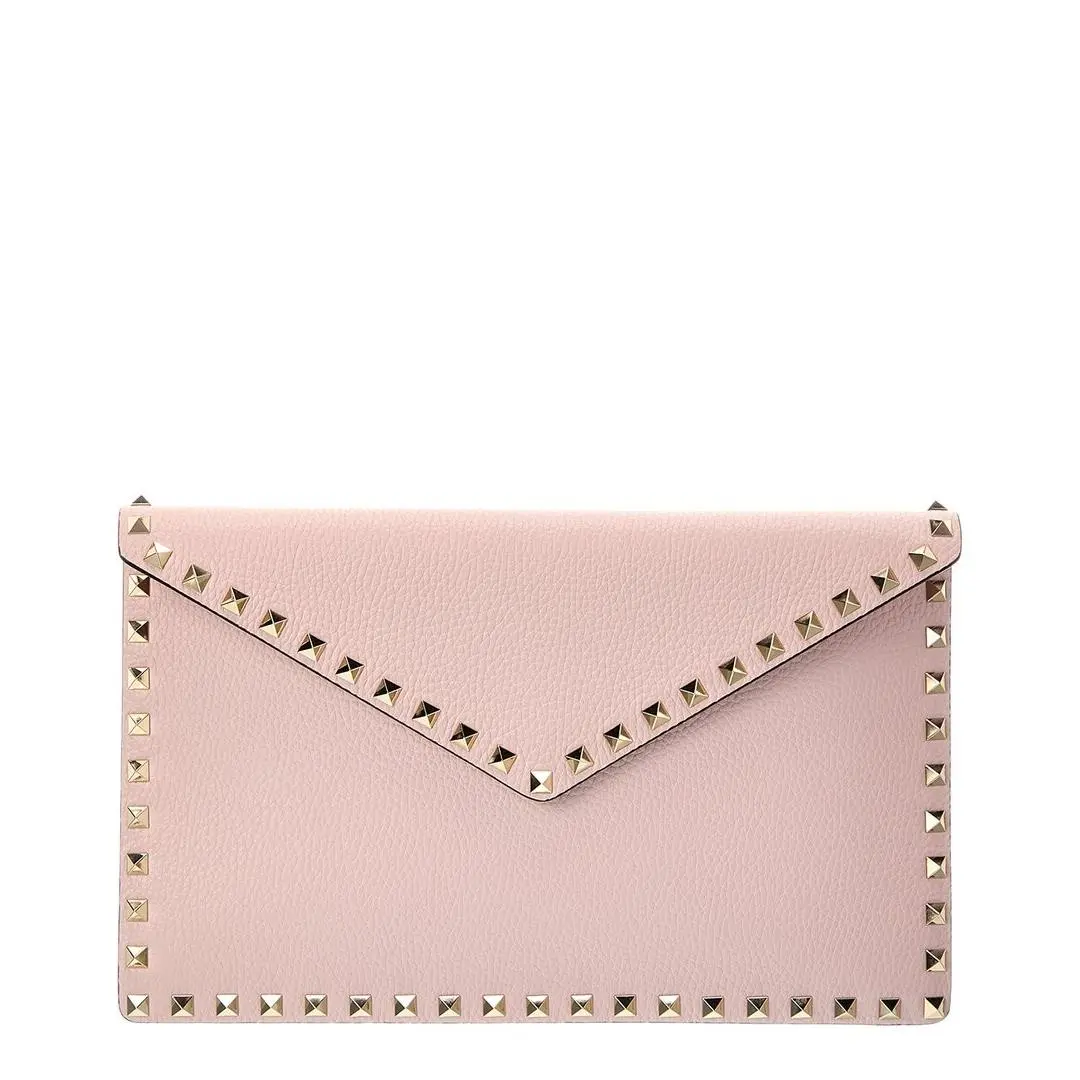 Valentino Rockstud Leather Clutch Women`s Pink