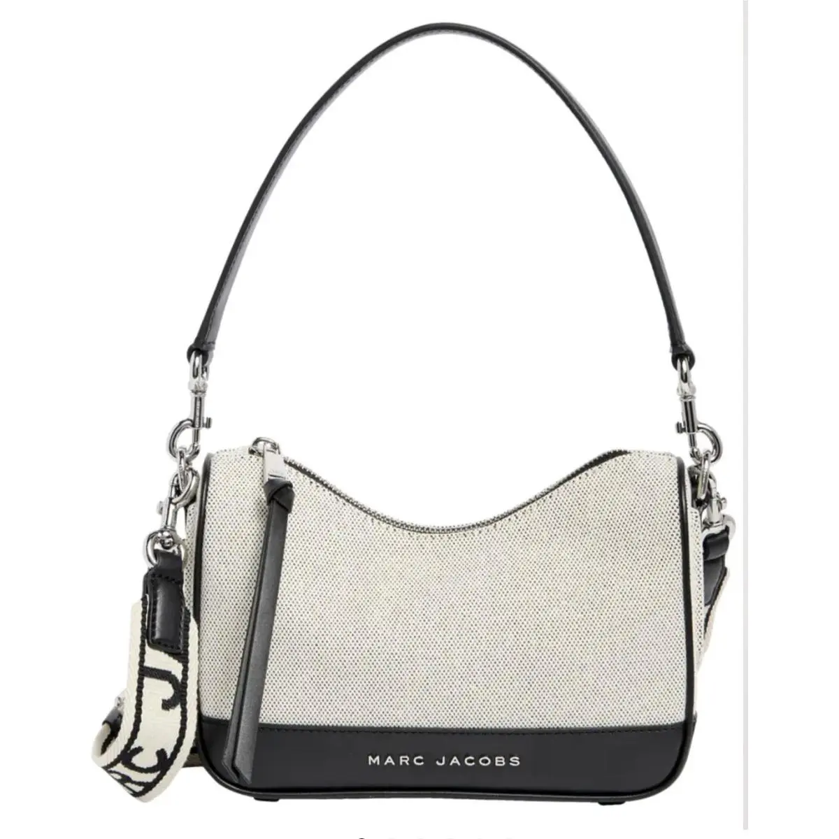 Marc Jacobs Convertible Canvas Shoulder Bag Beige /black