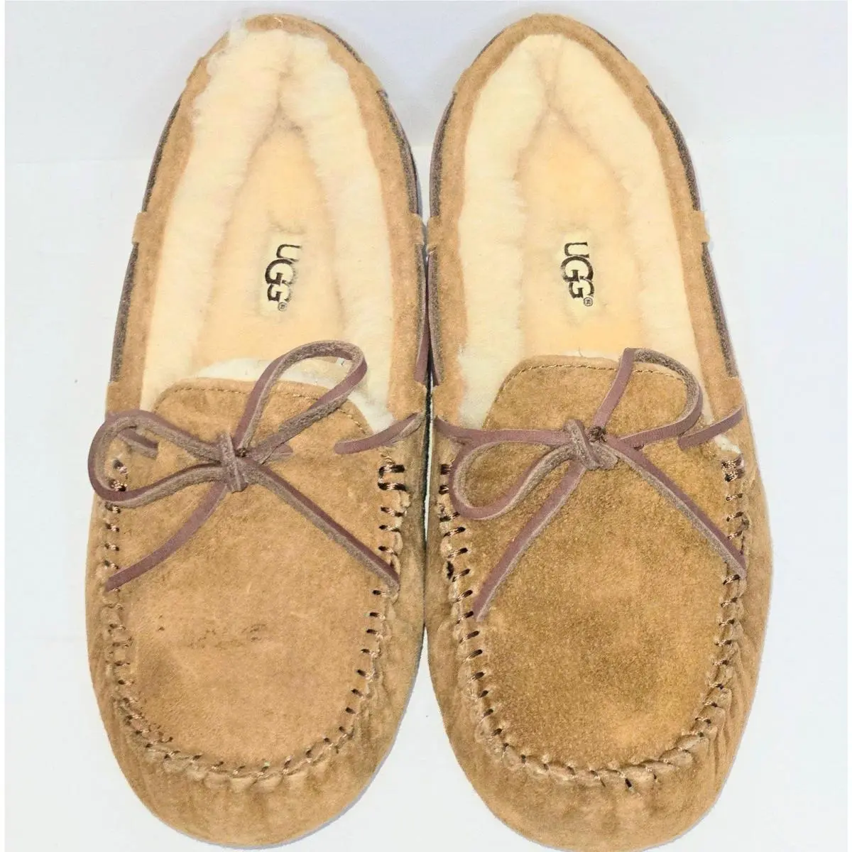 Ugg Slip On Shoes Moccasin Dakota Suede/wool Brown Women Sz 7 US 38 EU