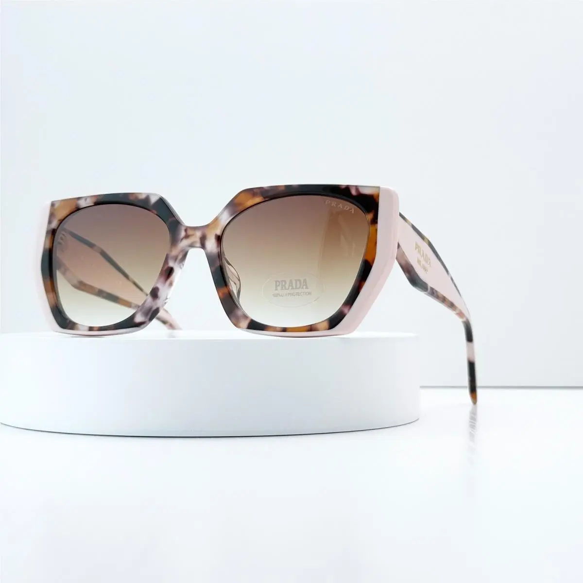 Prada SPR15W Tortoiseshell Pink Oversized Square 54-19-140 Sunglasses