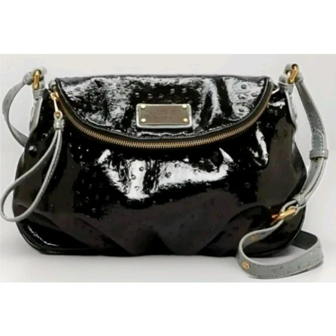 Marc Jacobs Classic Q Jellybird Natasha Black PU Leather Crossbody Bag