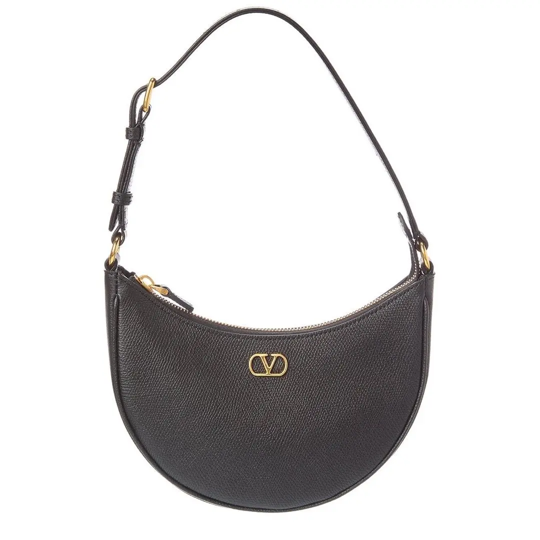 Valentino Vlogo Signature Mini Leather Hobo Bag Women`s Black
