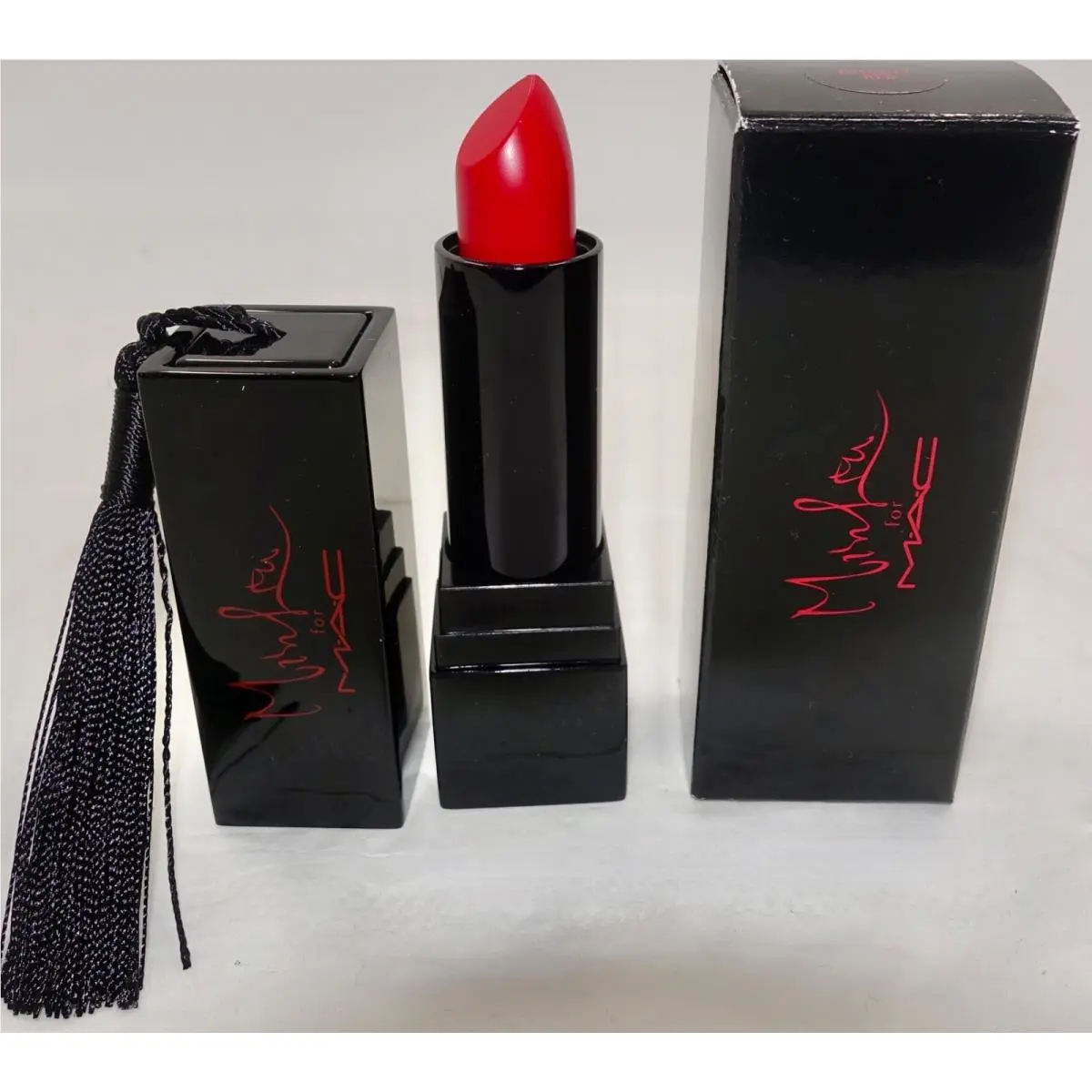 Mac Min Liu Lipstick Lipglass Powder Dynasty Red 3g/0.1 OZ