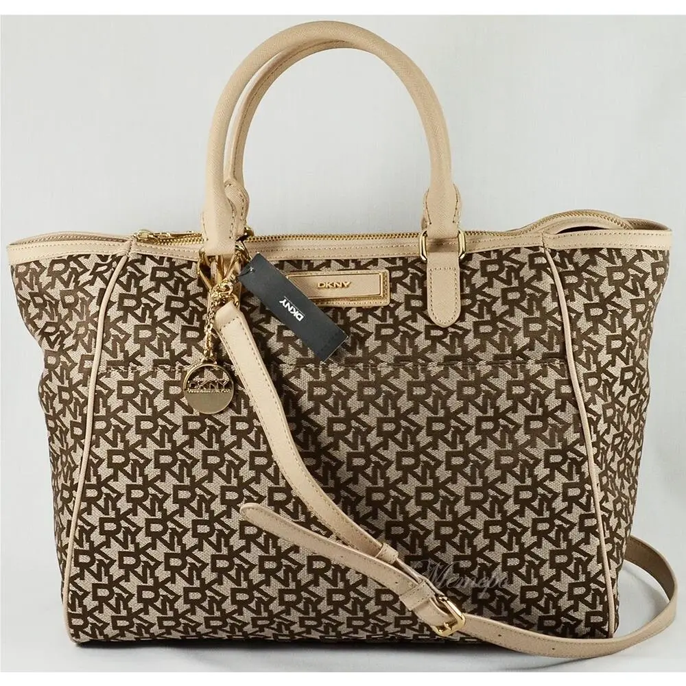 Dkny Heritage W/saffiano Pvc Tote Handbag Convertible Shoulder Bag
