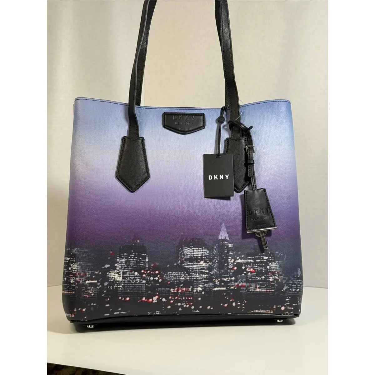 Dkny Sullivan Small Triple Compartment Tote Cityscape Print Black One Size by DKNY