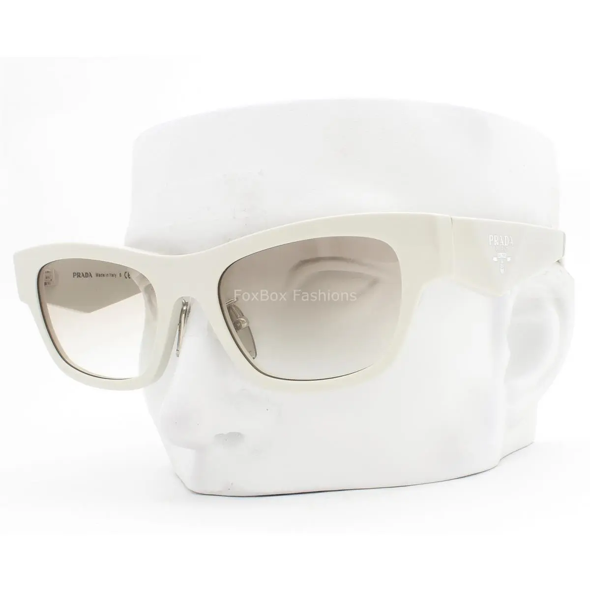 Prada Sunglasses Powder White Spr B09F 26A-80M with Case Alternative Fit