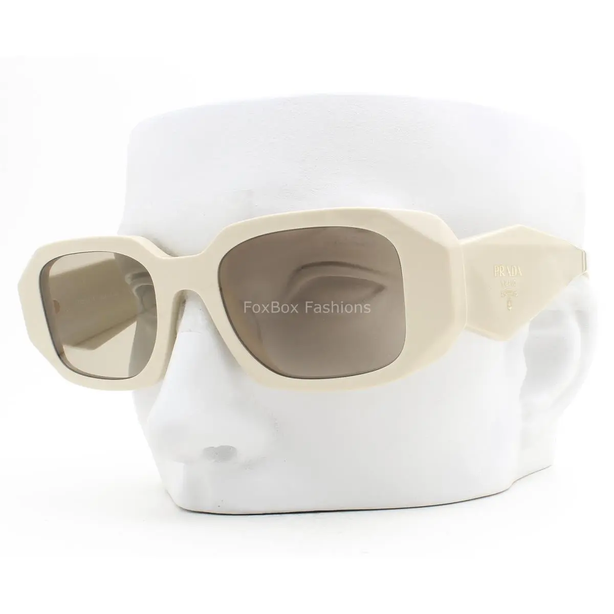 Prada Sunglasses Spr 17W-F 21D-5J2 Milk Beige Light Brown with Case