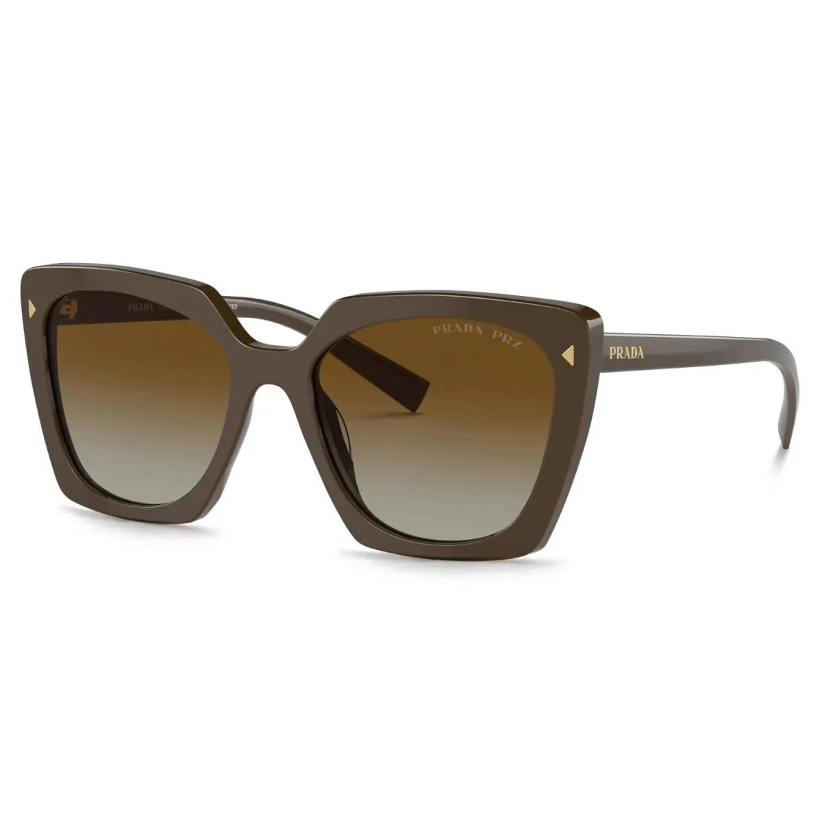 PR 23ZS Loden Brown Gradient Polarized Sunglasses Luxe Glam Luxury by Prada